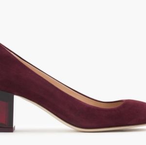 J Crew Lucite heel in suede